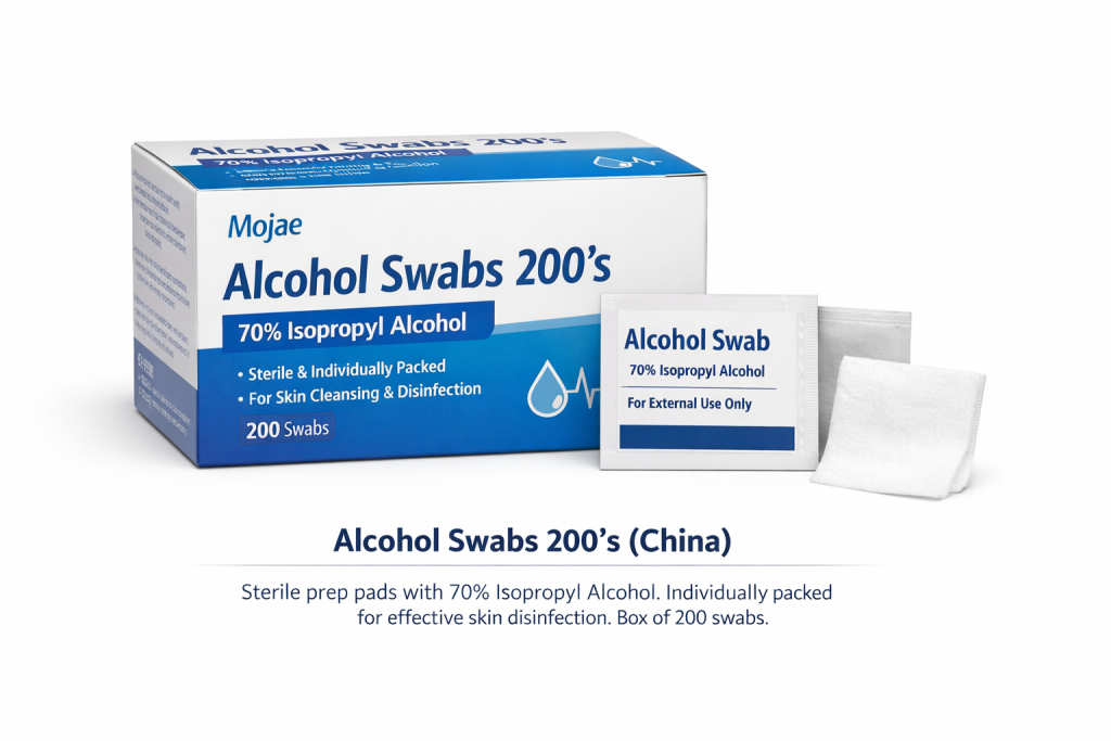 alcohol swabs (200’s)